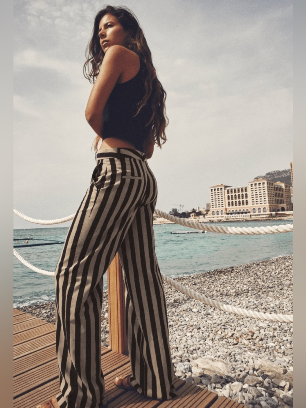M. ZARA STRIPED STRAIGHT PANTS
